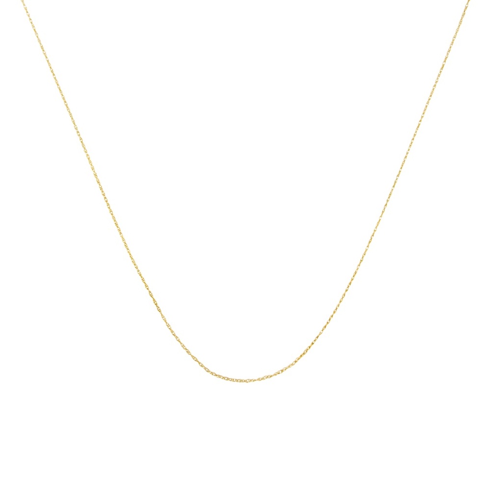 10K Solid Gold 0.5 mm Slender & Dainty Fine Rope Chain Necklace NOT PLATED